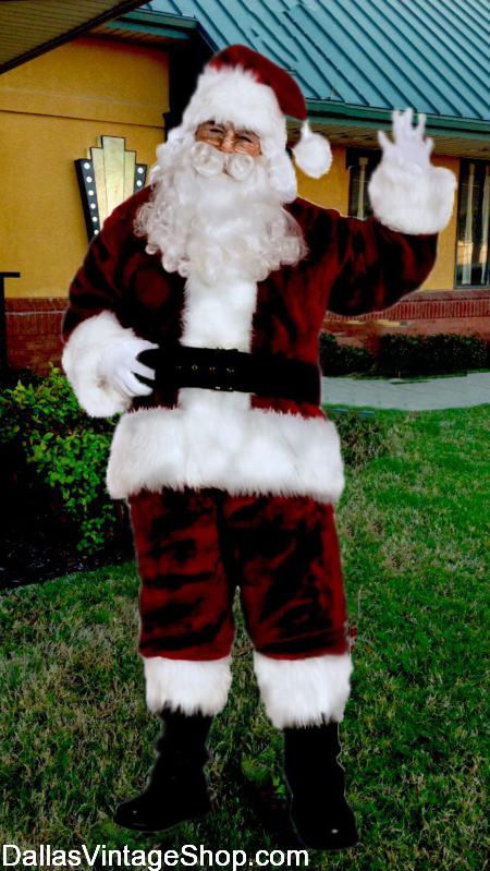 PROFESSIONAL SANTA CLAUS SUITS: For the Largest & Most Diverse Selection of Professional Santa Claus Suits in the Dallas, DFW & North Texas Area, you have to come to Dallas Vintage Shop.