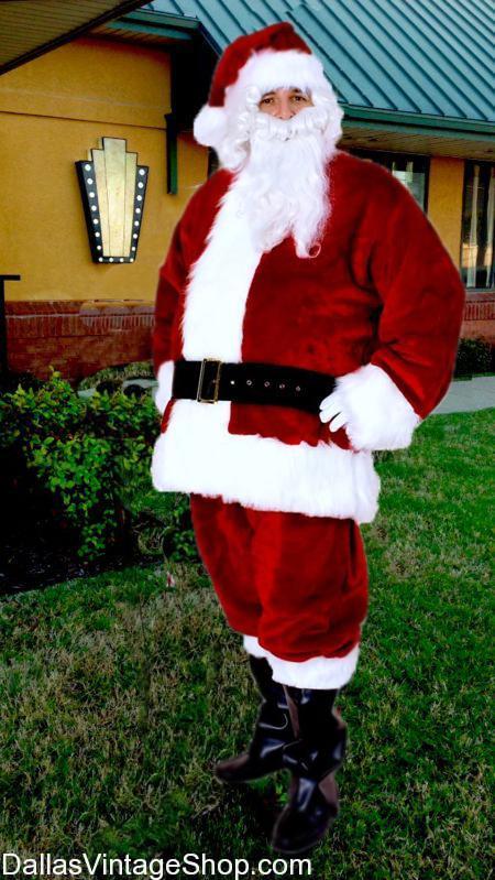 Santa Suits & Accessories, Santa Costume Headquarters DFW Area, Check your Santa List for all these Items: Supreme Santa Suits & Accessories, Professional Santa Suits & Accessories, Luxurious Santa Suits & Accessories, Traditional, Regal Santa Suits & Accessories, Plush Santa Suits & Accessories, Dk Red Santa Suits & Accessories, Economy Santa Suits & Accessories, Santa Hats, Santa Boots, Santa Wigs, Santa Beards, Santa Bags, Santa Makeup, Santa Bellies, Santa Boot Covers, Santa Glasses, Traditional Santa Suits & Accessories, Basic Santa Suits & Accessories, 