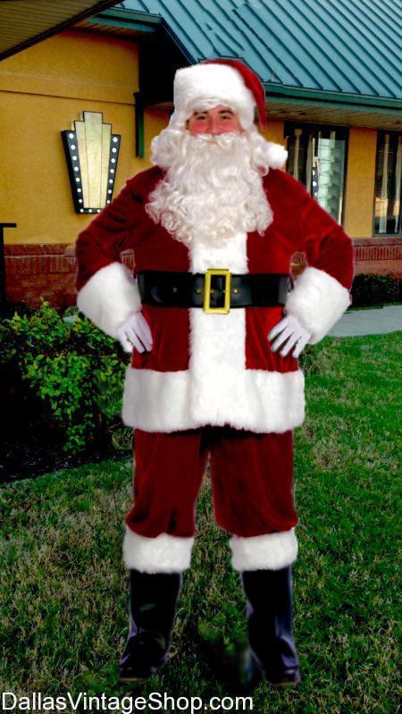 PREMIUM SANTA CLAUS SUITS: Welcome to Santa & Mrs. Claus Supercenter. Find Traditional, Majestic, Vintage, Regal, King Santa, Grinch Santa, Mrs. Claus, Father Christmas, St. Nicholas, Elves, TV & Movie Christmas Characters & Holiday Favorites at Dallas Vintage Shop.