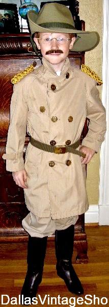 Kid's Historical Teddy Roosevelt, Teddy Roosevelt School Project Costumes, Children's Historical Costumes, Teddy Roosevelt Historical Costumes & Accessories are abundant at Dallas Vintage Shop.