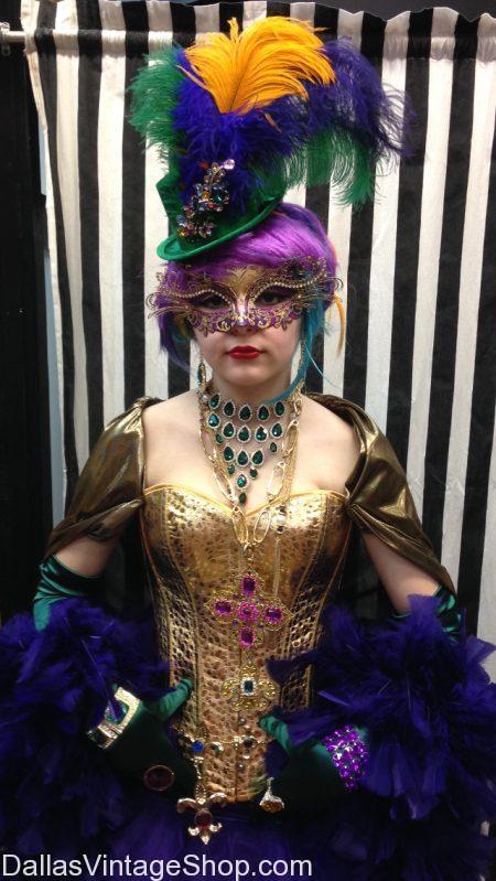 Mardi Gras Outfits: Assemble your own Beautiful, Detailed, Masquerade Ball, Mardi Gras Party or Mardi Gras Parade Costumes Here! We keep Unlimited Possibilities in stock.