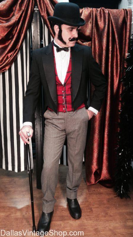 We have Racks of Dickens on the Strand Character Costumes, We have Victorian Gentlemens Attire, We have Dickens Era Clothing & Costumes at Dallas Vintage Shop.
