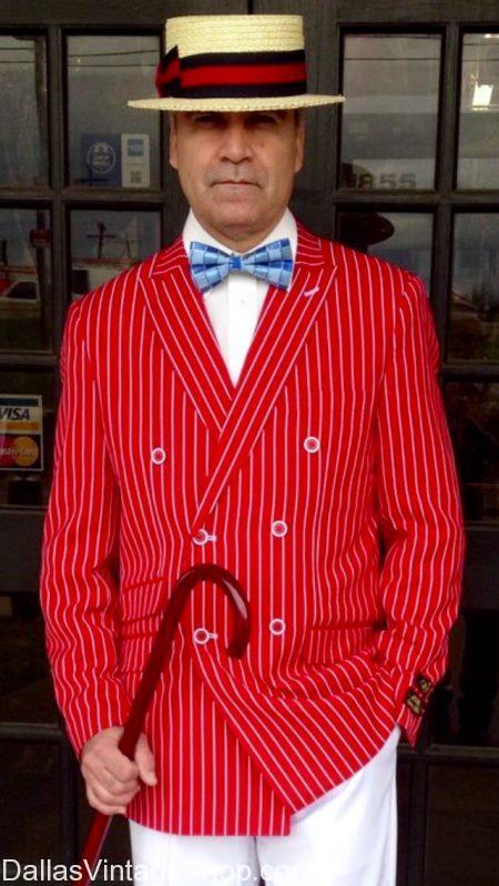 MEN'S CLASSIC FASHIONS: Unlimited Throwback, Vintage, Modern, Retro, Period Attire & Redo Styles: Theme Parties, Formal Events, Gala Balls & Special Occasions. Sport Coats, Suits, Tuxedos, Hats, Canes, Shoes, Ties & Bow Ties, Pocket Squares, Pocket Watches, Men's Broaches & Jewelry. Dallas Vintage Shop has a Classic Look for you.