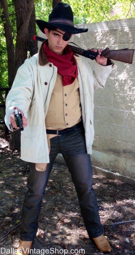 John Wayne, Rooster Cogburn: Get Retro Character Costumes at Dallas Vintage Shop. Going to an Old Hollywood or Retro Costume Party. We have all the Old School Characters Outfits you can imagine. 