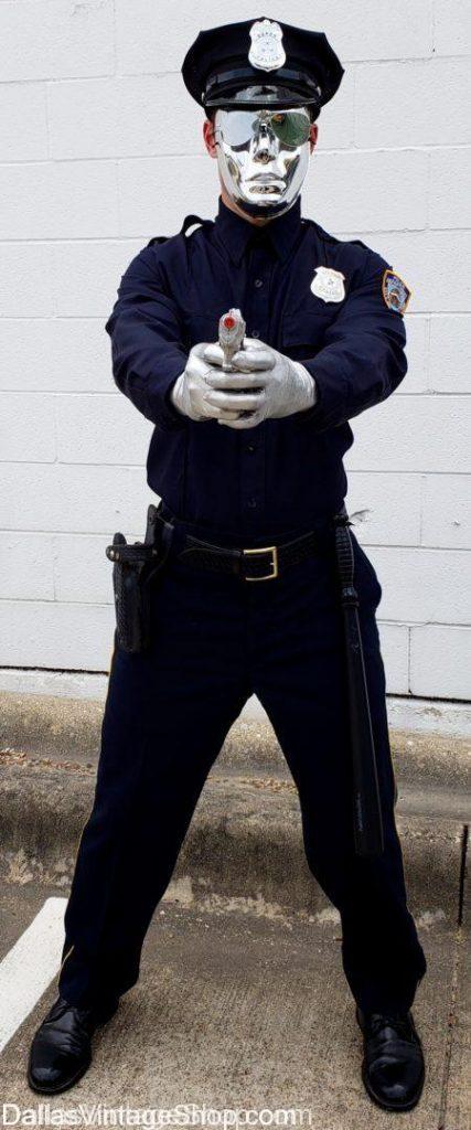 We have this A. I. Artificial Intelligence T-1000 Terminator 2 Cop Costume, Fan Expo T-1000 Terminator Cop Costume, Fan Expo men's T-1000 Terminator Costume, T-1000 Terminator Comic Con Costume, T-1000 Terminator A-Kon, Costume, T-1000 Terminator FenCon Costume, Best Fan Expo Costume T-1000 Terminator Cop Costume from Dallas Vintage Shop,