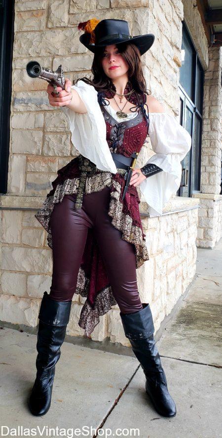Dangerous Pirate Ladies, Pirate Lady, Pirate Swords, Pirate Guns, Pirate boots, Pirate Ladies Hats, Corsets, Blouses, Leggings, Bling & More.