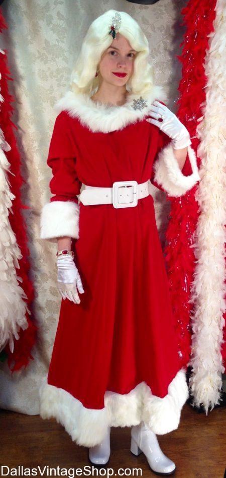 MRS. SANTA CLAUS Costumes, Lovely Dresses, Wigs & Accessories, Mrs. Claus Dresses, Wigs & Accessories at Dallas Vintage Shop. Look at some of our Mrs. Santa Claus Costumes. You'll see Mrs. Santa Dresses, Mrs. Santa Claus Complete Outfits, Mrs. Santa Quality wigs, Mrs. Santa Attire, Mrs. Santa Costume Extras, Mrs. Claus Quality Costumes, Mrs. Claus Unique Outfits, Mrs. Santa Claus Sophisticated Attire & Mrs. Santa Claus Creative Ideas galore. Visit our Full-line Costume Shop in Dallas and you will agree we are the Best Mrs. Santa Costume Shop anywhere.