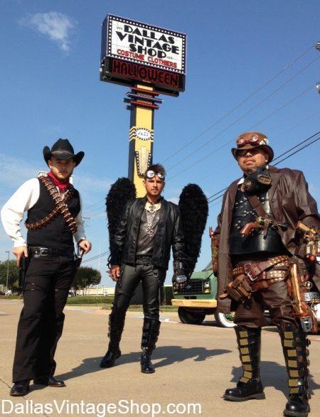 The Costumes of your Dreams can come true at Dallas Vintage Shop: Address/Directions/Map is here. Dallas Largest Collection of Vintage Clothing, Historical & Period Costumes, Cosplay, Renaissance, Masquerade, Theatrical & Fantasy Costumes. From Steampunk to Bible Characters and from Stone Age or Barbarians to Space Age and Steampunk Fantasy, we have every Costume you could imagine.