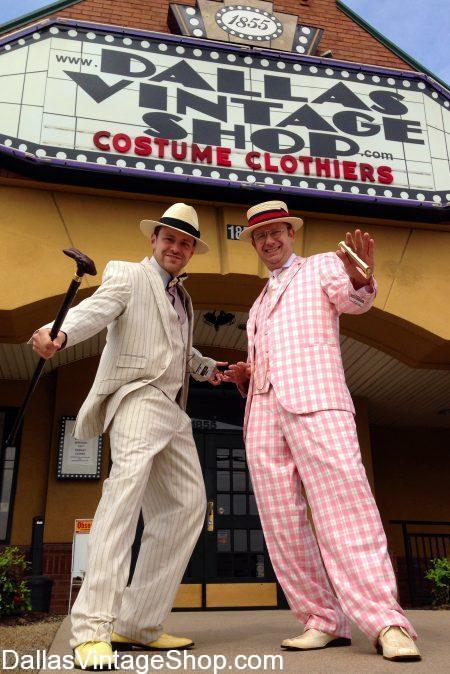 Kentucky Derby 2025 Gentlemen Fashions: Racks of Kentucky Derby Gentlemen Suits, Sports Coats, Ties, Bow Ties, Vests, Knickers, Vests & Sweater Vests and Derby Day Men's hats like Skimmers, Derbys, Fedoras and many more are in stock at Dallas Vintage Shop.