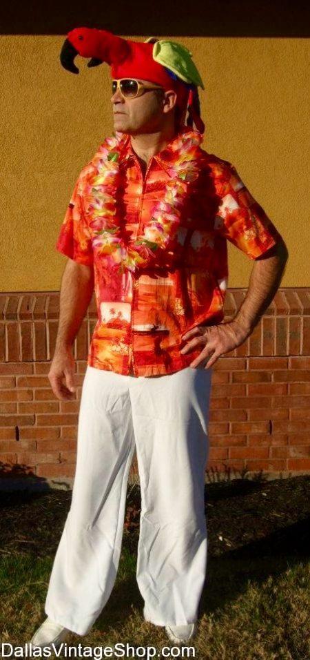 Parrothead Costumes, Parrothead Hats, Parrothead Jimmy Buffett Attire, Tropical Parrothead Gear & Parrothead Concert Outfits are in supply at Dallas Vintage Shop.