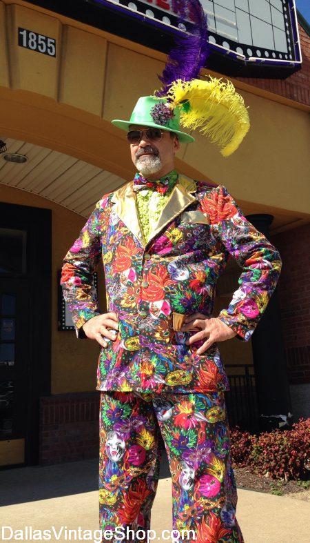 DFW MARDI GRAS COSTUME GUIDE: Get Men's Mardi Gras Outfits & Ideas for Fat Tuesday, Club Scene and Bar Crawls at Dallas Vintage Shop.
