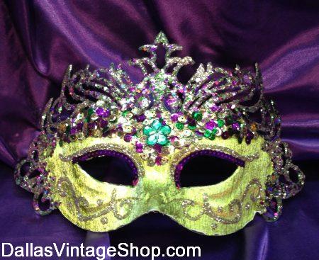 DFW MARDI GRAS COSTUME GUIDE: Sophisticated, Antique Style Mardi Gras Masks at Dallas Vintage Shop.