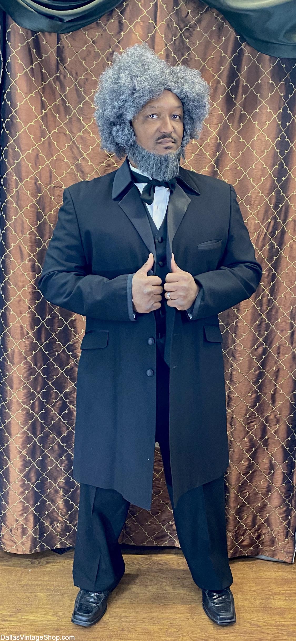 Black History Frederic Douglas, Famous Black Americans, Black American Abolitionist, Black US Statesmen Historical Costumes & Period Clothing from Dallas Vintage Shop.