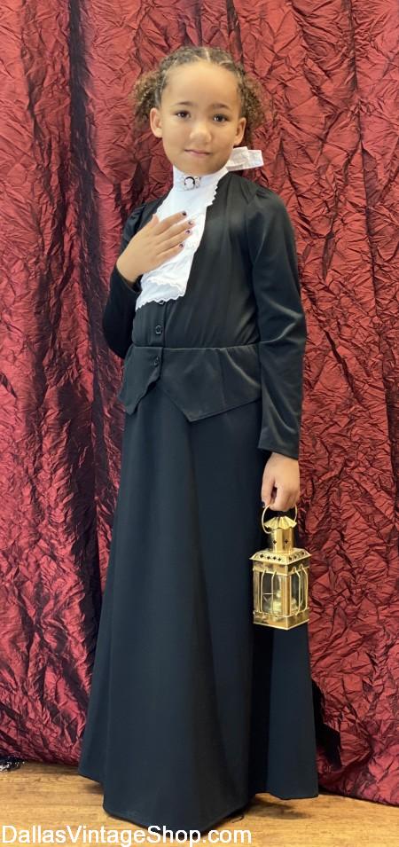Child Historical Costumes Harriet Tubman, Kid's Black History Harriet Tubman, Childrens Historical Clothing & Costumes are at Dallas Vintage Shop.