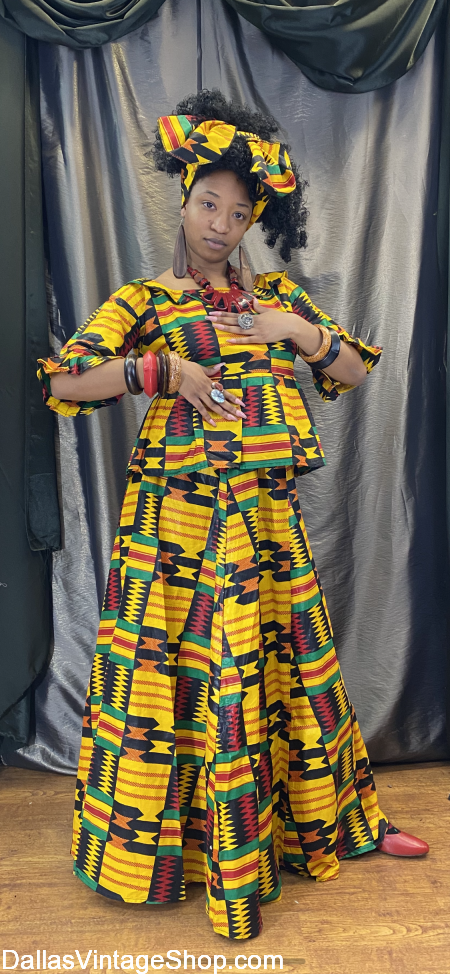 Juneteenth Event Costumes Dallas, Juneteenth African Print Clothing in DFW and Juneteenth Costume ideas are at Dallas Vintage Shop.