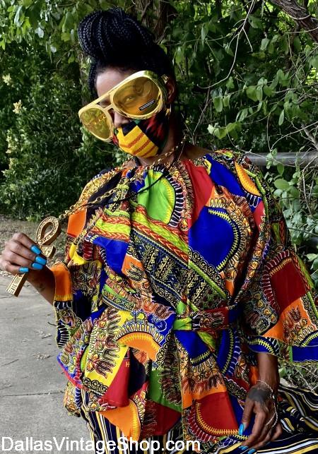 Juneteenth Covid 19 Face Masks, Junteenth Event info DFW. Get your Juneteenth African Print Face Coverings at Dallas Vintage Shop.