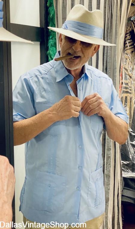 Guayabera Shirt, men's clothing Dallas, Cuban Guayabera Shirt Selection, xl & plus sizes.