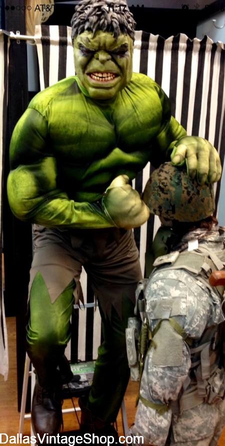 Dallas Fan Expo Costumes Hulk Marvel Comic Book Characters are at Dallas Vintage Shop.