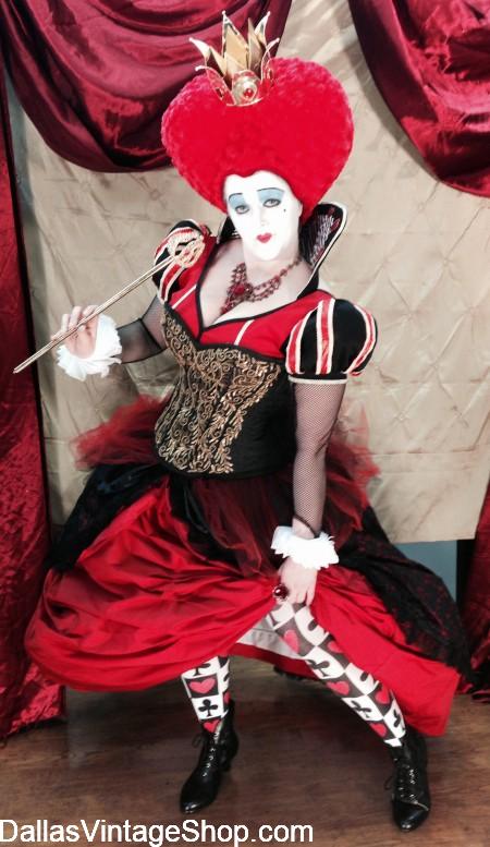 Fan Expo Queen of Hearts Costume, Fan Expo & Fan Expo Cosplay Costume Ideas from Dallas Vintage Shop.