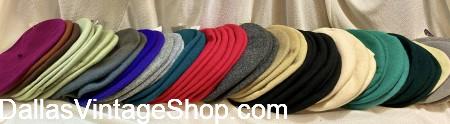 French Berets, Fashion Berets, Men's Berets, Ladies Berets, Mime Berets & French Costume Berets are at Dallas Vintage Shop'