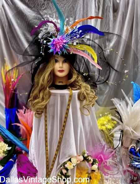 2025 Kentucky Derby Embellished Hats Whimseys and Fascinators in stock at Dallas Vintage Shop.
