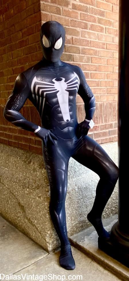 Spider-Man Black Costume, Dark Spider-man Cosplay Costume, Morph Suit from Dallas Vintage Shop.