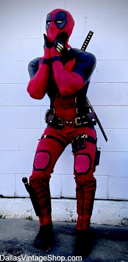 DEADPOOL COSTUME: Marvel Universe Anti-hero Wade Wilson Costume for sale at Dallas Vintage Shop.