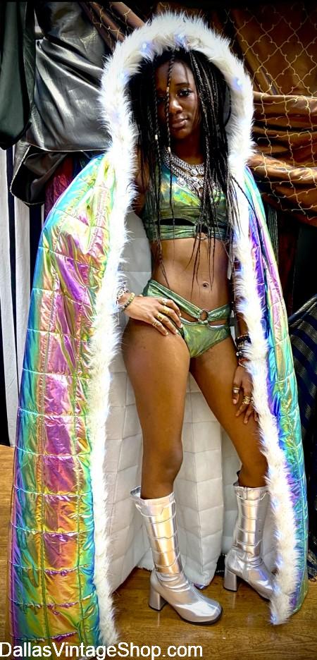 BURNING MAN FUTURISTIC GEAR: 2025 Theme "Tomorrow Today" Cloaks & Cold Desert Night Ideas.