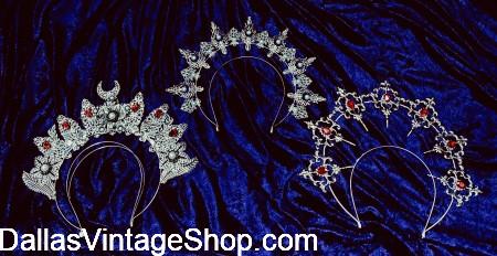 Where to get Burning Man Halos & Headdresses, Gold or Silver in stock at Dallas Vintage shop.