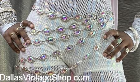 BEST 2025 BURNING MAN COSTUMES: Desert Diva Rhinestone Belts & Outfits at Dallas Vintage Shop.