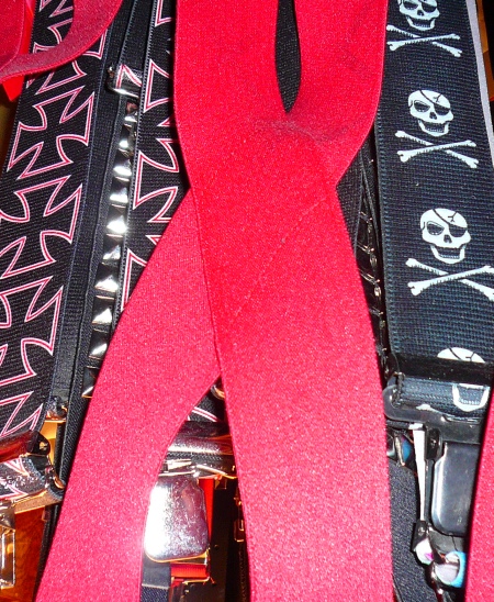 Biker suspenders, Punk Suspenders, Wide Suspenders, Fireman Suspenders, Old West Wide Suspenders, Utility Suspenders, Clip On Suspenders & Leather Fob Button Suspenders in stock at Dallas Vintage Shop.